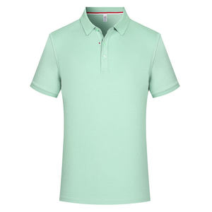 Polo Shirt Light Fish Water Green Solid Color Polyester Short Sleeve Workwear Daily Use - Product Image 1