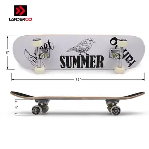 Factory Direct 31 zoll 9 schicht Chinese Maple Double Kick Skateboard Wooden Skateboard