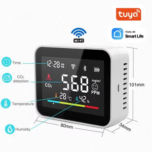 Tuya Wifi CO2 Meter Carbon Dioxide Detector nhiệt độ độ ẩm cảm biến USB thông minh chất lượng không khí màn hình với <span class=keywords><strong>LCD</strong></span> hiển thị - Product Image 1