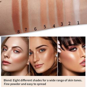 <span class=keywords><strong>MISS</strong></span> ROSE 8 couleurs kit multi-fonctionnel naturel éclaircissant mise en évidence poudre de maquillage MATTE contouring palette - Product Image 3