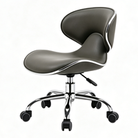Chaise de bureau ergonomique pivotante à 360 degrés, moderne, rembourrée en PU, avec base en métal chromé, hauteur réglable, couleur personnalisable, multifonctionnelle
