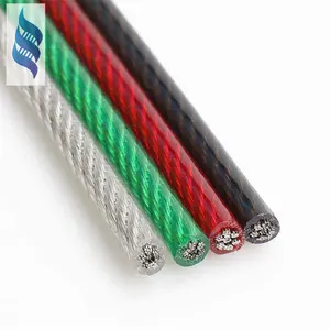 PVC/PP/PE/PU/NYLON/PA 핫 디핑 아연 도금 코팅 스틸 와이어 로프 - Product Image 1
