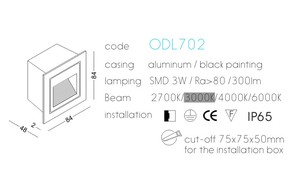 Aluminio IP65 impermeable cuadrado LED exterior empotrado pared luz LED escalera paso Luz - Product Image 2