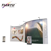 Arc incurvé personnalisé Pop up stand droit support d'exposition toile de fond affichage pliable magnétique bannière mur avec côtés