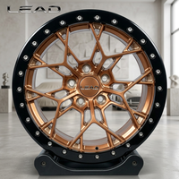 Velg Alloy Forged Desain Dua Warna Kustom LEAD, Lapisan Powder Coating Bronze Mesh Deep Dish Bolt 20-22 Inch 5x112/5x120 PCD