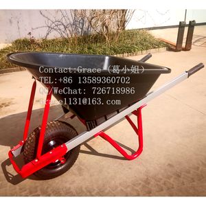 Marché américain <span class=keywords><strong>Brouette</strong></span> d'une capacité de 250kg avec manche en aluminium Roues solides pneumatiques à eau <span class=keywords><strong>110L</strong></span> Matériau plastique et métallique pour usage agricole - Product Image 5