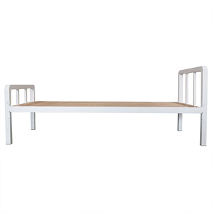 Lit en acier robuste avec sommier en bois, design moderne pour hôtel, appartement, chambre et école, assemblage facile KD - Product Image 2