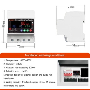 Tuya Smart Wi-Fi Energy Meter 1-100A Single Phase Color Screen Power Protector With Overload Protection For Home Use - Product Image 5