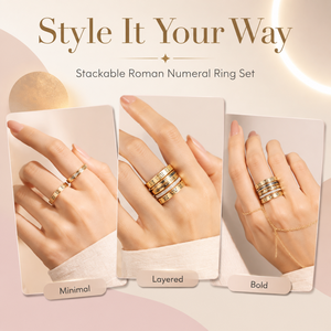 Anillo de Compromiso Moderno en Tono Plateado, Acero Inoxidable, Diseño de Flecha Entrelazada, Resistente al Deslustre, Grabado con Números Romanos - Product Image 6