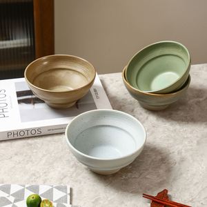 Tazones de Porcelana Rústicos de Estilo Japonés de 6 Pulgadas, Tazones de Cerámica para Uso Doméstico, Tazones para Servir Fideos, Tazones de Cerámica para Restaurante, Tazones para Servir Sopa y Postre - Product Image 3