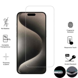 Protector de pantalla de cristal templado de 0,33mm con borde redondo 2.5D para iPhone 15 Pro Max Plus <span class=keywords><strong>11</strong></span> Pro <span class=keywords><strong>11</strong></span> - Product Image 2