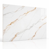 Dalle de pierre frittée polie Norvège Or Soie Blanche 1800x1200x9mm avec veinage doré pour comptoir, mur, sol, hôtel, villa, décoration