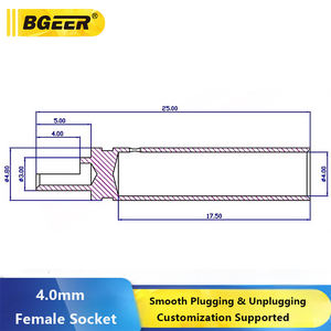 4.0mmメスソケットバナナ銅ポスト純銅ニッケルメッキオス-メスバットコネクタ接地ポストアクセサリー - Product Image 4