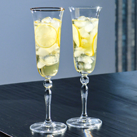 Prix de gros, gobelet en verre vintage de haute qualité pour mariage, fête, restaurant, supermarché, gobelet à champagne rouge transparent
