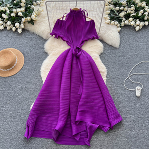 <span class=keywords><strong>Abito</strong></span> elegante da donna di lusso <span class=keywords><strong>con</strong></span> spalle corte <span class=keywords><strong>abito</strong></span> a maniche corte <span class=keywords><strong>con</strong></span> collo alto cintura <span class=keywords><strong>con</strong></span> <span class=keywords><strong>balze</strong></span> elegante <span class=keywords><strong>abito</strong></span> <span class=keywords><strong>lungo</strong></span> - Product Image 6