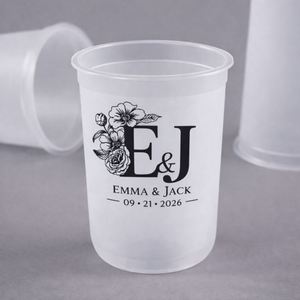 Vasos de Plástico Esmerilados Personalizados de 12 oz y 16 oz con Logotipo para Bodas y Fiestas - Product Image 2