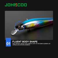 JOHNCOO – leurre méné coulant en tungstène artificiel, 105mm, Wobbler à Long lancer, appât artificiel idéal pour la pêche au bar ou au brochet, 17g
