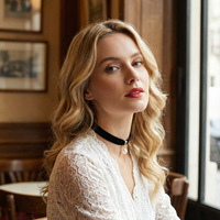 Collier ras du cou créatif en velours avec chaîne en bambou et perles d'imitation de style vintage pour femmes