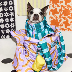 Стеганая Сумка-переноска в полоску из нейлона и пуховика - Product Image 6