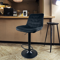 Chaise de bar moderne nordique pour salle à manger, mobilier d'appartement, tabouret de bar premium avec base en métal et repose-pieds