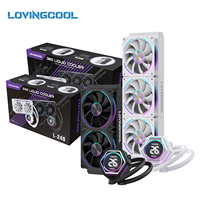 Radiateur d'eau en cuivre Lovingcool PC 360 avec synchronisation carte mère, plaque de refroidissement liquide pour processeur, ventilateur de refroidissement 120 mm, conception de logo, vente en gros