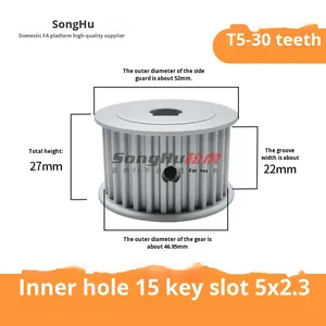 Puleggia di Sincronizzazione in Alluminio SH-TTPA30T5250-A-N10, 30 Denti, Tipo AF, Diametro Esterno 46,95mm, 26 Fori, Disponibile - Product Image 6