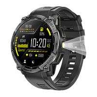 Montre connectée GPS K76A pour hommes et femmes, écran AMOLED 1,43 pouces, boussole intégrée 6 satellites, lampe de poche, robuste, tracker de fitness pour l'extérieur