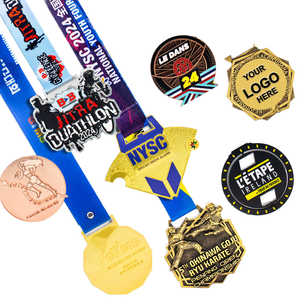 Medalla Deportiva Personalizada con Logotipo, Directo de Fábrica, Aleación de Zinc Fundida a Presión, Baño de Oro y Plata, Esmalte, Forma Personalizada, OEM, ODM, Sin Pedido Mínimo - Product Image 1