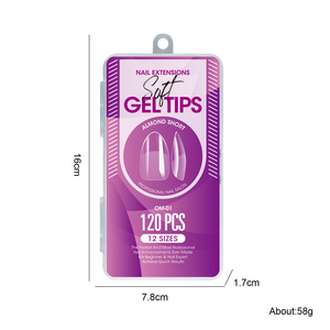 120 <span class=keywords><strong>faux</strong></span> <span class=keywords><strong>ongles</strong></span> semi-mat en gel souple, formes amande, stiletto, cercueil, French, couvrance totale, en acrylique, pour salon et usage domestique, <span class=keywords><strong>à</strong></span> presser - Product Image 2