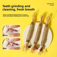Bâtonnet à mâcher pour chat Matatabi Silvervine, jouet de nettoyage dentaire en corde de chanvre naturelle, bâtonnet molaire en bois de Knotweed, fournitures pour animaux de compagnie