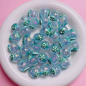 Perles rondes de haute qualité, lumineuses, à paillettes fines, peintes à la main, en forme de petite tortue, pour la création de chaînes de téléphone DIY et de porte-clés, accessoires de matériel - Product Image 4