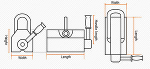 700kg 5000kg Imanes de elevación Elevadores magnéticos permanentes manuales - Product Image 5
