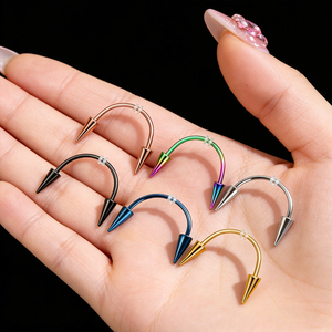 Set de Piercings Labiales al por Mayor, Diseño Personalizado, Joyería de Titanio G23 para Labio, <span class=keywords><strong>Piercing</strong></span> Smiley, Labret Studs 16G 18G - Product Image 6