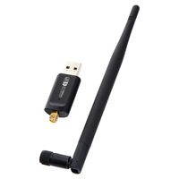 Dongle Wifi 802.11ac, adaptor WiFi 1300Mbps untuk Desktop Laptop PC mendukung Windows 10 Driver gratis