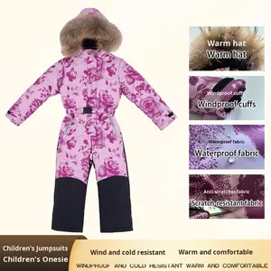 Vêtements de ski une pièce imperméables coupe-vent pour enfants combinaison d'escalade couvre-pieds chauds résistants à l'usure en plein air - Product Image 2