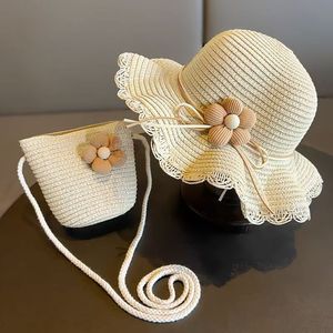 Sombrero de Paja para Niñas de 2 a 10 Años, Ala Ancha, Protección Solar, con Flor, Estilo Dulce y Fresco, Primavera 2026 - Product Image 3