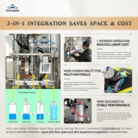 Machine de remplissage d'aérosols pneumatique semi-automatique à trois fonctions pour le bouchonnage et le scellage alimentaire, en acier inoxydable 304, haute précision 1%