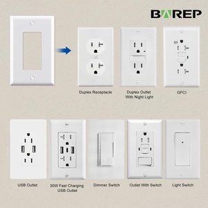 Barep White Durable PC 1 Gang <strong>Light</strong> Electrical <strong>Switch</strong> Panel Wall Plate Outlet <strong>Cover</strong> for Socket <strong>Switch</strong> - Product Image 3