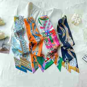 Spring Summer New Versatile Modern Style Neck Scarf Fashion Band <b>Bow</b> Ribbon for Hair and Bag Decoration - Product Image 2