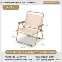 Ensemble de chaises pliantes modernes en acier inoxydable avec tissu Oxford - Mobilier portable pour repas en extérieur et camping