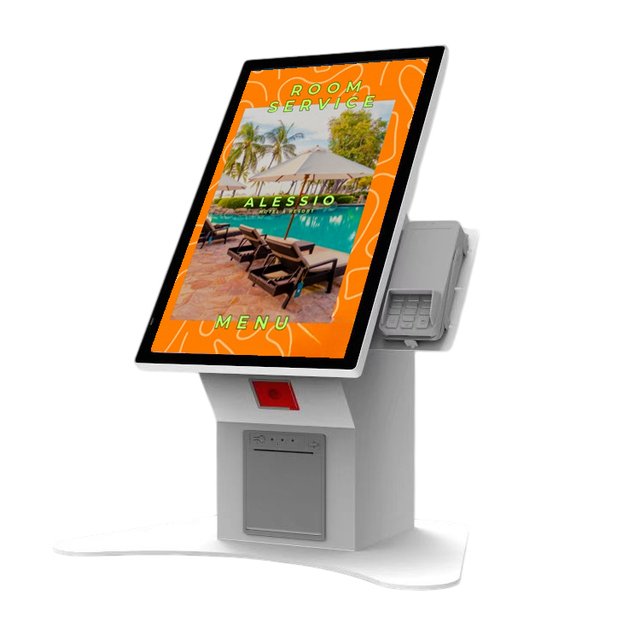 Alihh 24 Inch Touch Screen POS Kiosk with SDK Windows 10 Intel Core I5 QR Code Payment Terminal for Fast Food Restaurants