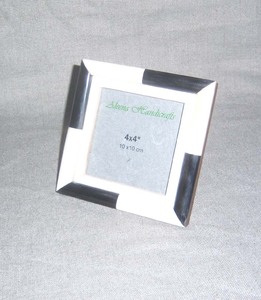 Cadre photo en bois et incrustations d'os, cadre photo en corne avec résine, conçu sur mesure pour la décoration de la maison - Product Image 3