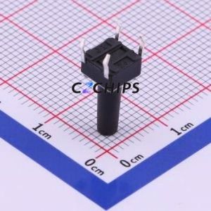 TS-1095-A165B3-D1 Tactile Switch Through hole-4P,6x6mm Switch Single Pole Single Throw Round Button 2.5N Through Hole - Product Image 2