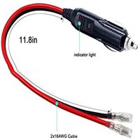 Câble allume-cigare 12V amélioré avec fil rouge et noir pour capteur de stationnement, fil de cuivre 12 volts