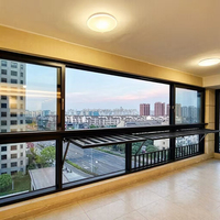 Ventana Corredera de Aluminio para Patio, Ahorro de Energía, Resistente al Viento, Buena Sellado a Prueba de Agua, Aislamiento Térmico, Insonorizada, para Baño