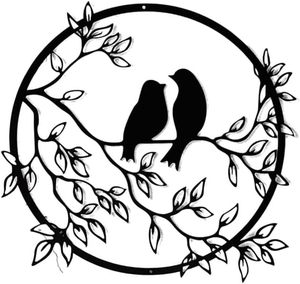 Metal Handmade Stainless Steel Feng Shui Wall Art Bird Branch Silhouette Wall Vase Hanging <strong>Decor</strong> Living Room <strong>Office</strong> <strong>Christmas</strong> - Product Image 1
