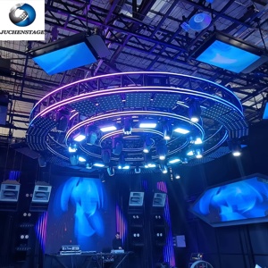 JUCHEN Night Club Bar <span class=keywords><strong>Concert</strong></span> Équipement <span class=keywords><strong>de</strong></span> <span class=keywords><strong>scène</strong></span> <span class=keywords><strong>Scène</strong></span> musicale Éclairage à 360 degrés Éclairage <span class=keywords><strong>de</strong></span> <span class=keywords><strong>scène</strong></span> en aluminium Éclairage rotatif en treillis circulaire - Product Image 2