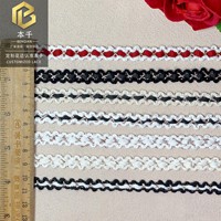 LEIXUSI Ruban Géométrique de Luxe 1cm Coloré en Dentelle, Accessoires Victorien, Garnitures pour Vêtements d'Enfants, Vente en Gros en Stock
