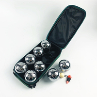 Jeu de boules de pétanque de jardin 6 boules de pétanque argentées Chrome 6 Pcs Metal Petanque Set