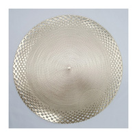 Sous-verre isolant de style européen, couleur unie, pour hôtel, en PVC, avec motifs creux estampés or